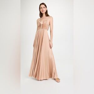 A.L.C. Aries Satin Pleated Maxi Dress